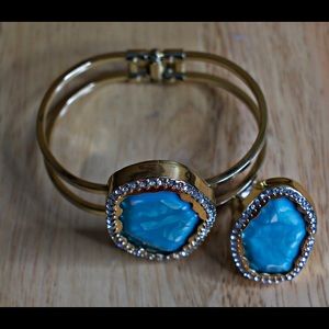 Blue Stone Bracelet and Ring Set
